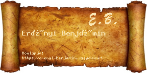Erényi Benjámin névjegykártya